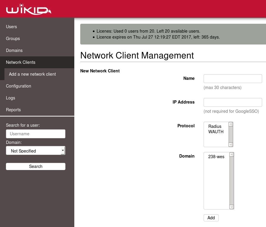 Network Client info