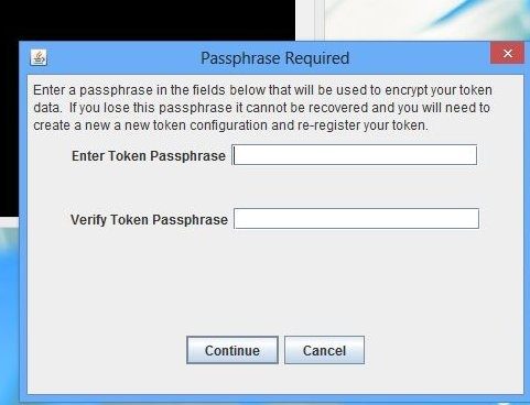 secure the token with a passphrase