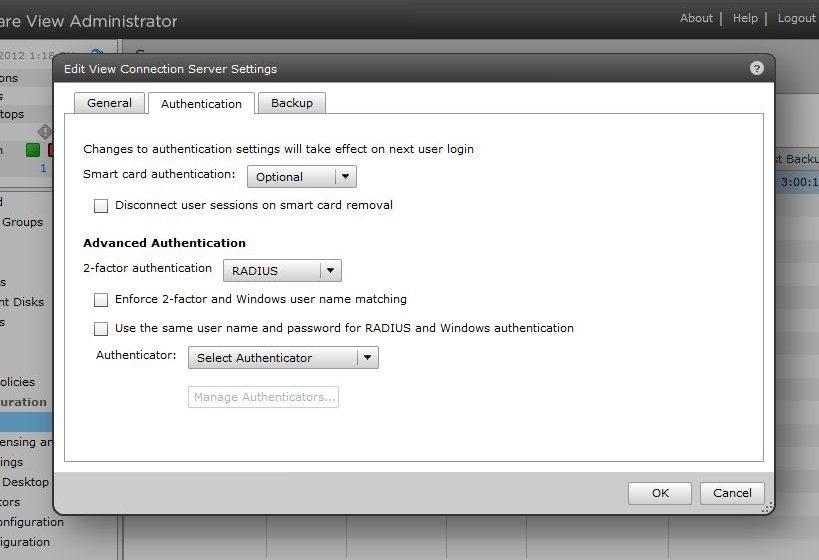 Two-factor Authentication for VMWare View