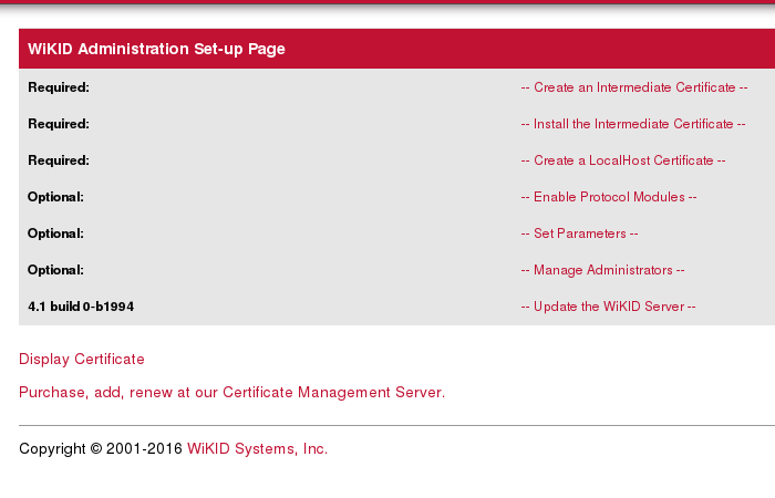 Configuration tab - Create certs