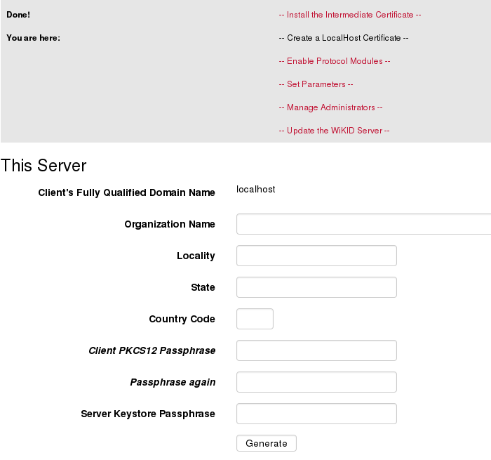 create localhost cert