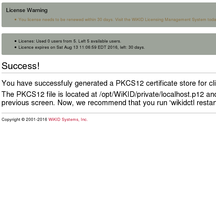 Local host cert created