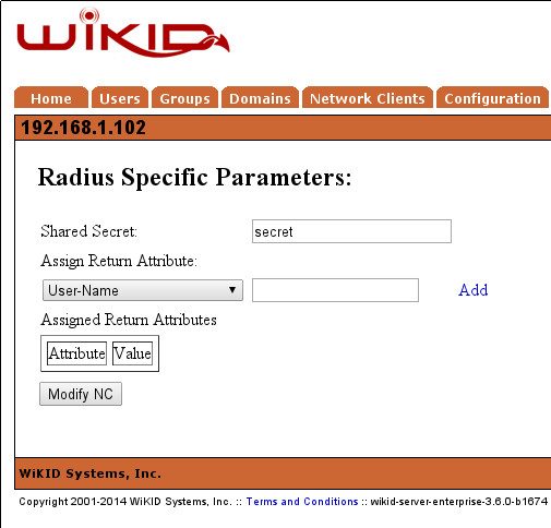 Kerio radius network client