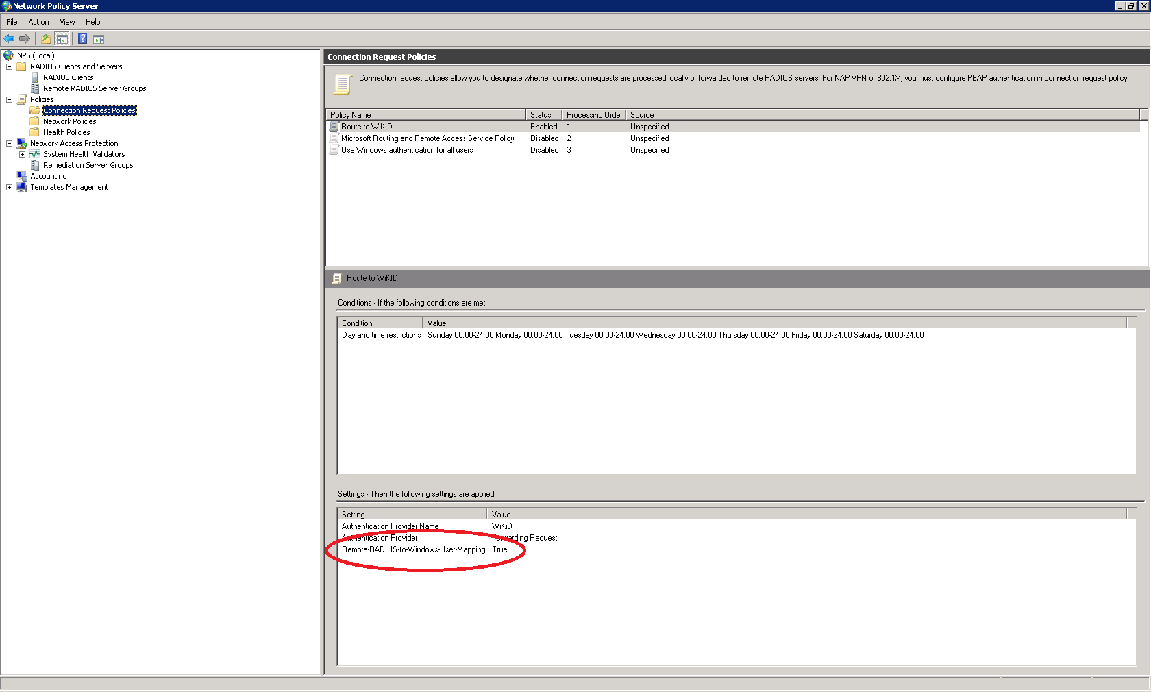 set Remote Radius to windows usernapping to true to get two-factor authentication working in NPS